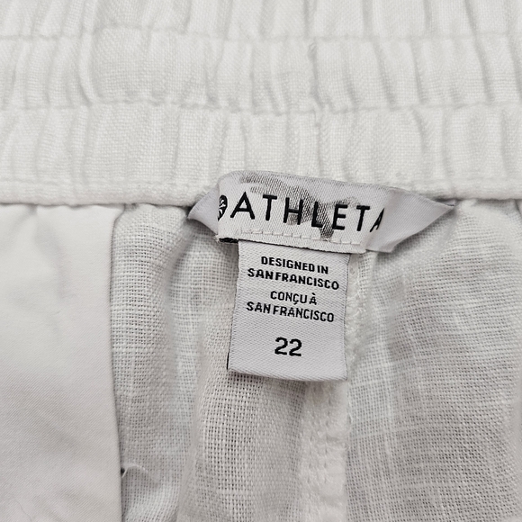 Athleta Retreat 100% Linen Shorts Ivory Color Size 22 - Picture 6 of 10